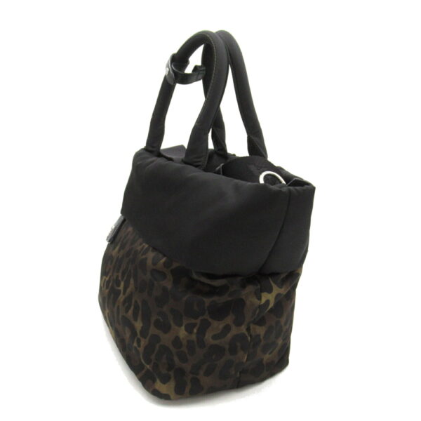 2107601007013 3 Prada Nylon Leopard 2WAY Tote Bag Black