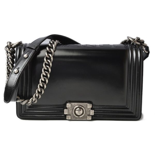 210907 106 3 ch 1 CHANEL Chain Shoulder Bag Boy Chanel Calf Black