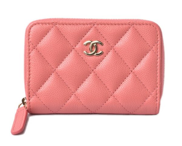 210907 106 5 ch 1 CHANEL Mini Wallet Caviar Skin Rose