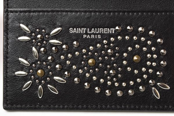 210913 621 2 ysl 4 Saint Laurent Card Case Paisley Pattern Studs Black