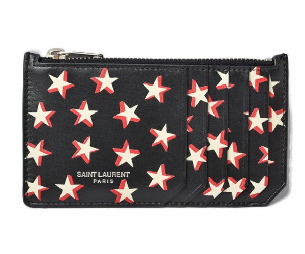 211206 867 3 ysl 1 Saint Laurent Coin Case Ship Pouch Star Black