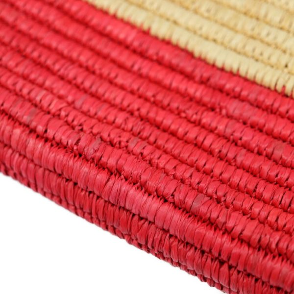 2114103007129 6 BALENCIAGA Bag Clutch Raffia Natural Red Straw Basket Bag