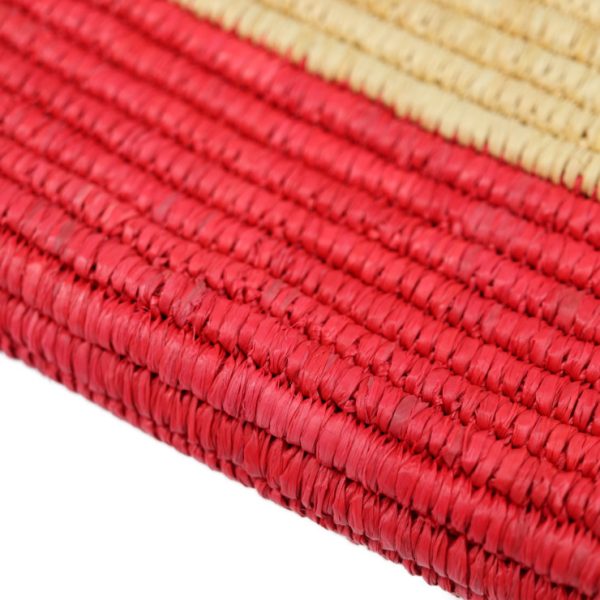 2114103007129 6 BALENCIAGA Bag Clutch Raffia Natural Red Straw Basket