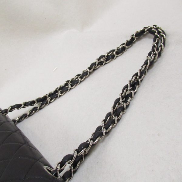 2118300047781 8 Chanel Matelasse Double Flap Chain Shoulder Bag Lambskin Black