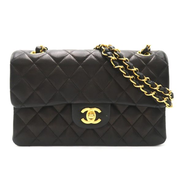 2118300053256 1 Chanel Matelasse Double Flap Shoulder Bag Black