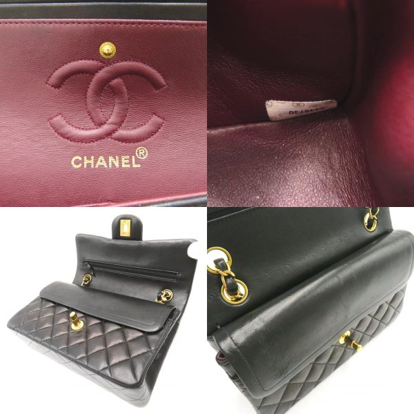 2118300053256 8c Chanel Matelasse Double Flap Shoulder Bag Black