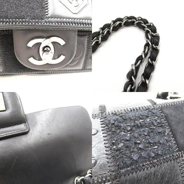 2118300056370 9c Chanel Icon Chain Shoulder Bag Black