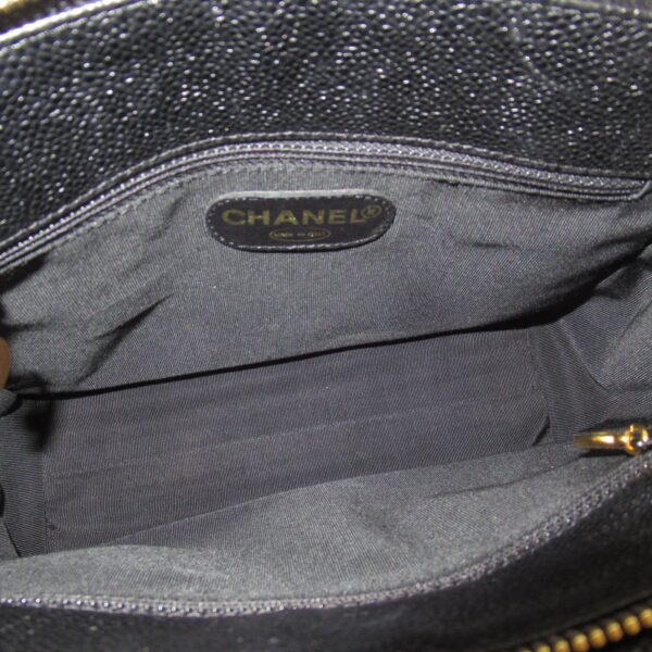 2118400115137 9 Chanel Caviar Skin Chain Tote Bag Black