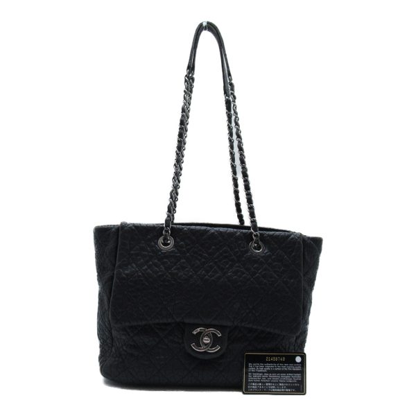 2118400120445 3 Chanel Chain Tote Bag Black