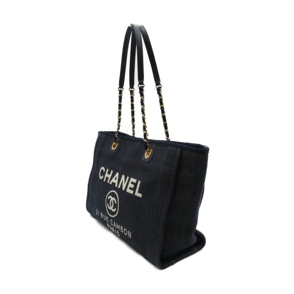 2118400120551 3 Chanel Deauville Chain Tote Bag Denim Blue