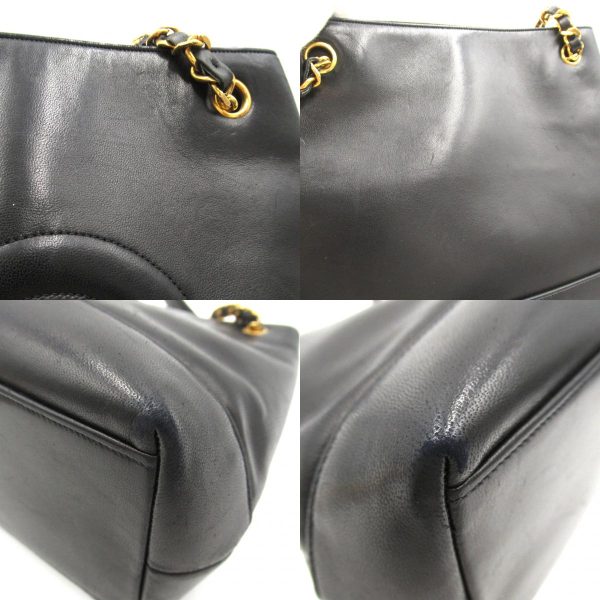 2118400130871 12c Chanel Shoulder Tote Bag Lambskin Black