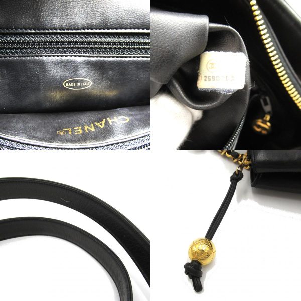 2118400130871 8c Chanel Shoulder Tote Bag Lambskin Black