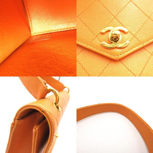 2118400139539 9c Chanel Handbag Caviar Skin Orange