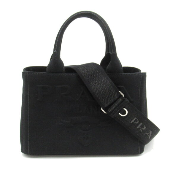 2118400140405 1 Prada 2WAY Canapa Tote Bag Black