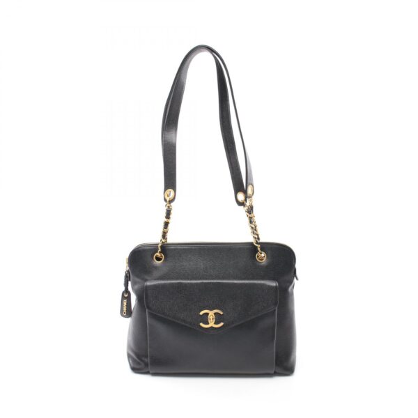 2118500046850 1 Chanel Cocomark Caviar Skin Shoulder Bag Black