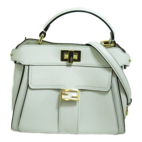 2118700052583 3 Fendi Peekaboo Mini Shoulder Bag White