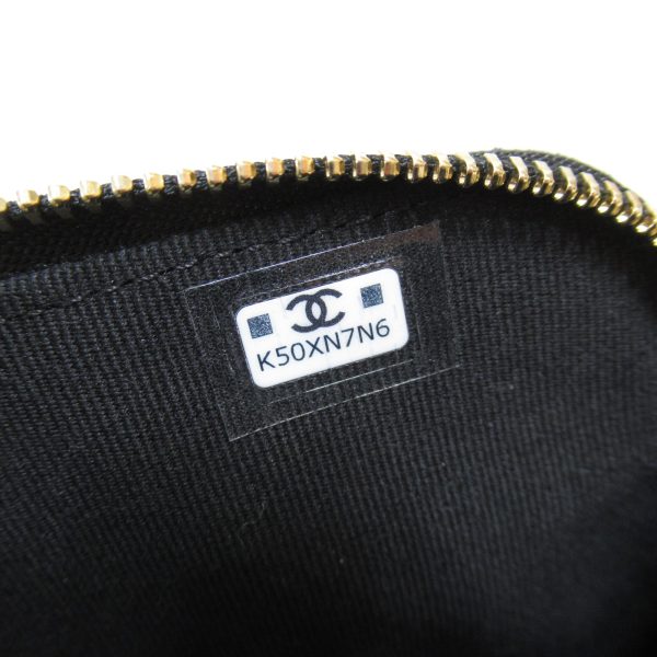 2118700056673 11 Chanel Matelasse Phone Holder 2Way Shoulder Bag Caviar Skin Black