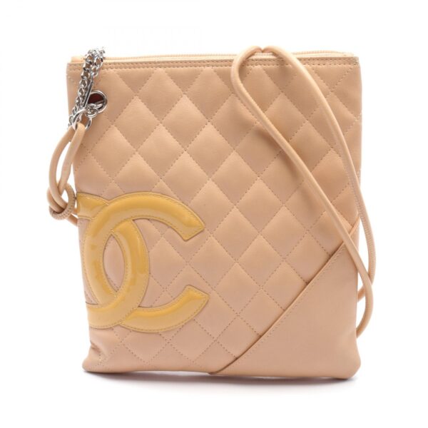 2118700058493 1 Chanel Cambon Line Patent Shoulder Bag Beige