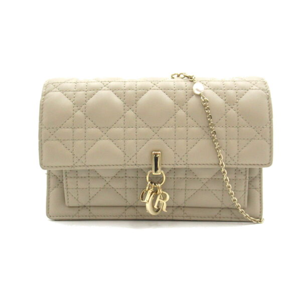 2118700062575 1 Dior Chain Wallet Shoulder Bag Beige