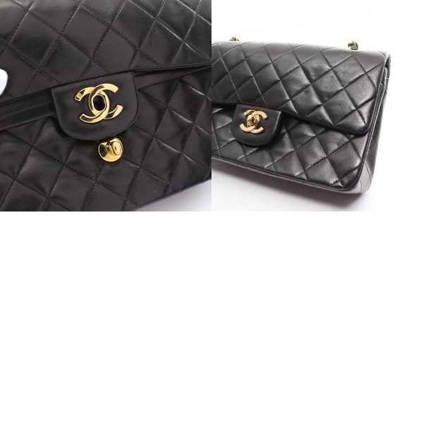 2118700062629 10c Chanel Matelasse W Flap Shoulder Bag Black