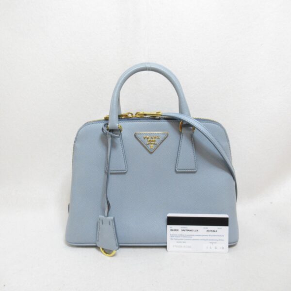 2118800083487 2 Prada 2Way Saffiano Handbag Blue