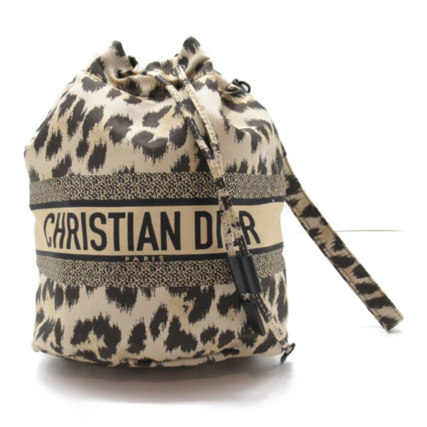 2118800094421 1 Dior Nylon Pouch Leopard Pattern Beige