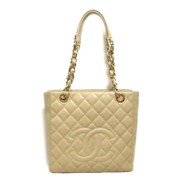 2118800094575 3 Chanel Chain Tote Bag Caviar Skin Beige