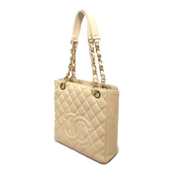 2118800094575 5 Chanel Chain Tote Bag Caviar Skin Beige