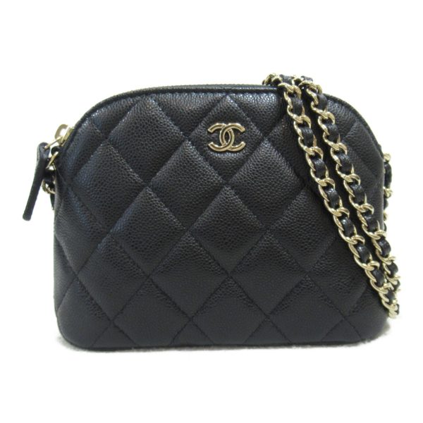 2118800101525 2 Chanel Mini Chain Shoulder Bag Caviar Skin Black