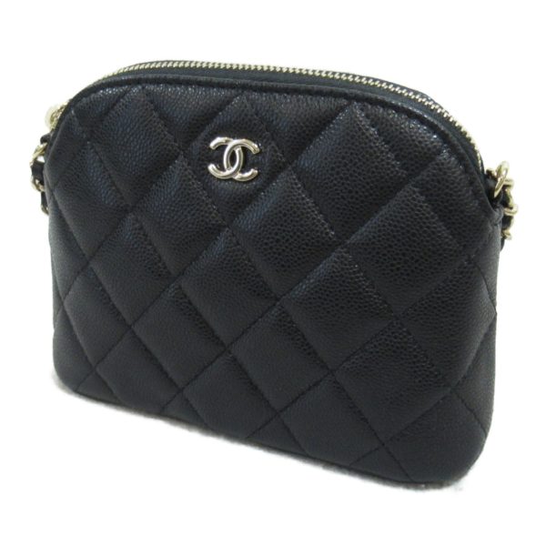 2118800101525 4 Chanel Mini Chain Shoulder Bag Caviar Skin Black