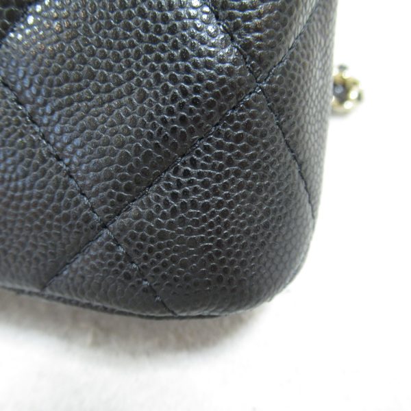 2118800101525 6 Chanel Mini Chain Shoulder Bag Caviar Skin Black