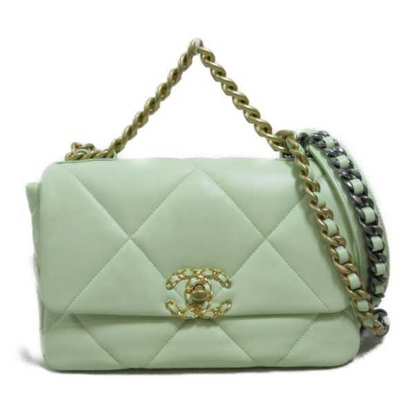 2118800101563 2 Chanel Chanel 19 Chain Shoulder Bag Lambskin Green