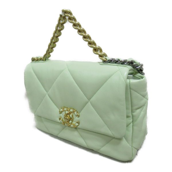 2118800101563 4 Chanel Chanel 19 Chain Shoulder Bag Lambskin Green