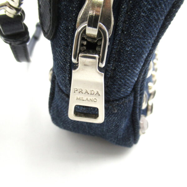 2118800104359 8 Prada Denim Pochette Shoulder Bag Blue