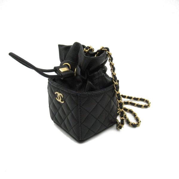 2118800107510 3 Chanel Matelasse Mini Drawstring Bag Black