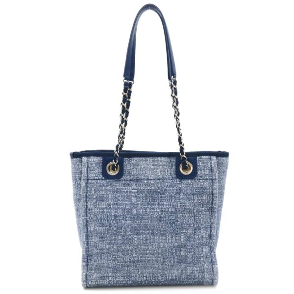 2118900037014 2 Chanel Deauville Shoulder PM Shoulder Tote Blue