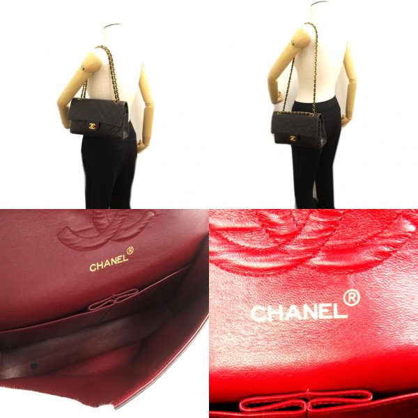 2118900037533 7c Chanel Matelasse Double Flap Shoulder Bag Black