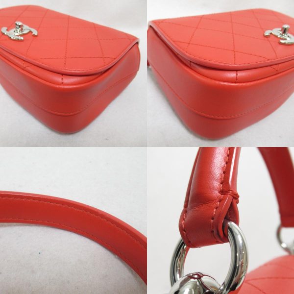 2119900004105 9c Chanel 2Way Chain Shoulder Bag Red