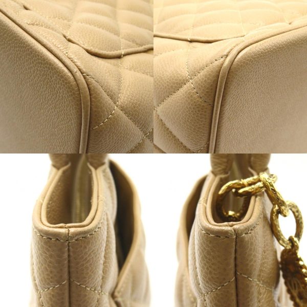 2119900009681 12c Chanel Tote Bag Caviar Skin Beige