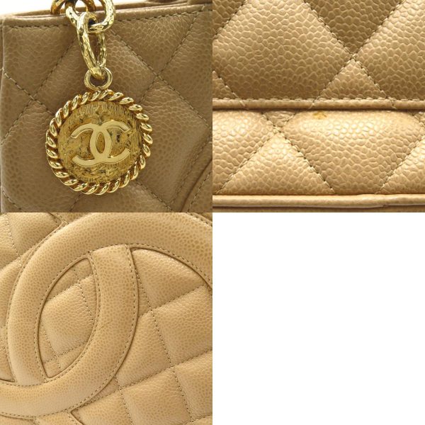 2119900009681 16c Chanel Tote Bag Caviar Skin Beige