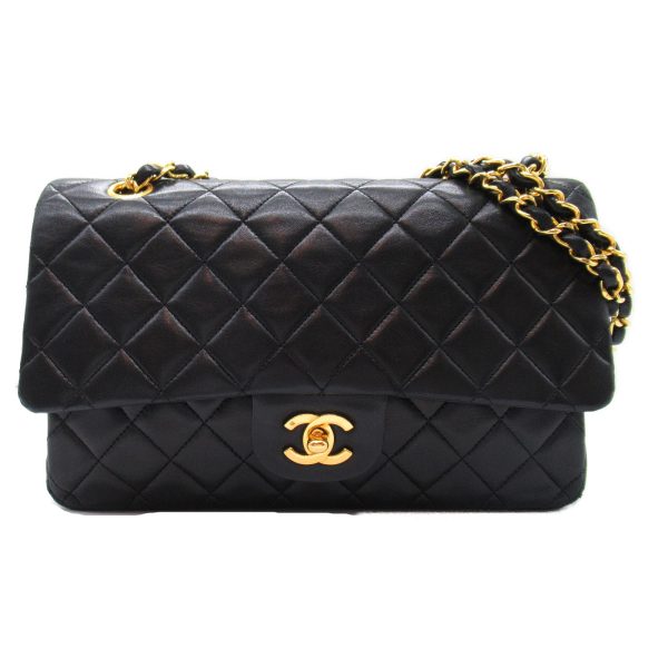 2119900009780 6 Chanel Matelasse Double Flap Shoulder Bag Black