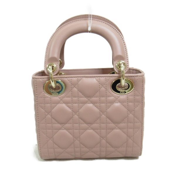 2120100000866 3 Dior Cannage 2 way tote bag lambskin sheep pink beige