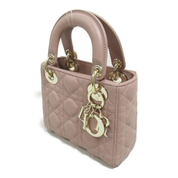 2120100000866 4 Dior Cannage 2 way tote bag lambskin sheep pink beige