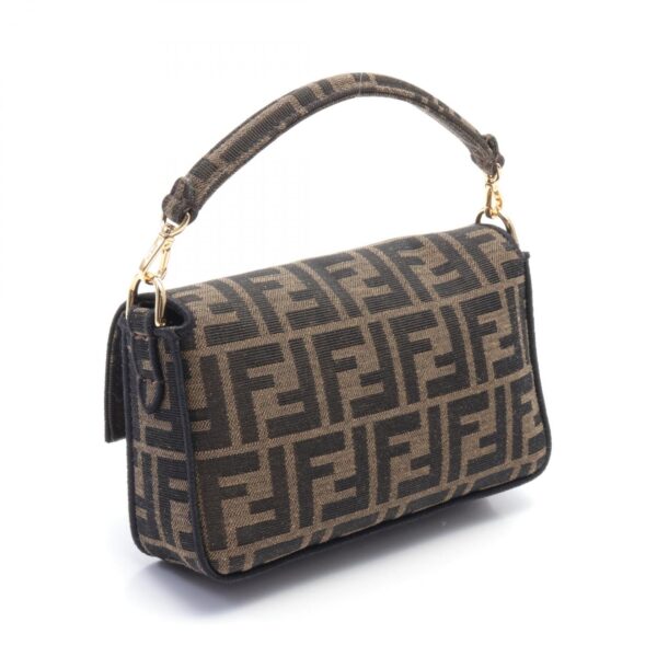 2120100002037 2 Fendi Mini Baguette Small Zucca Handbag Brown Black