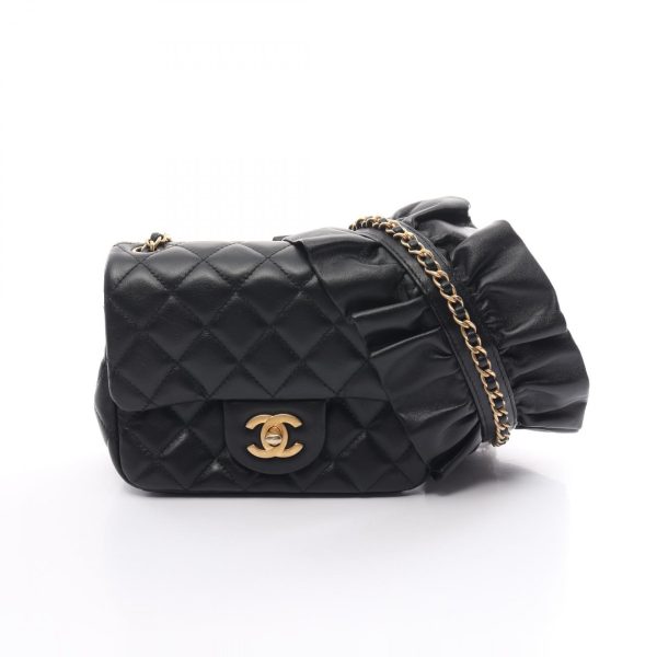 2120100004994 1 Chanel Matelasse Shoulder Bag Lambskin Black