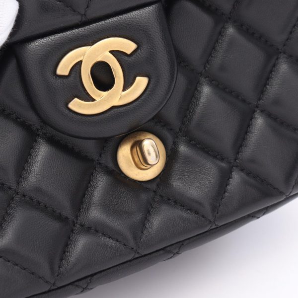 2120100004994 7 Chanel Matelasse Shoulder Bag Lambskin Black