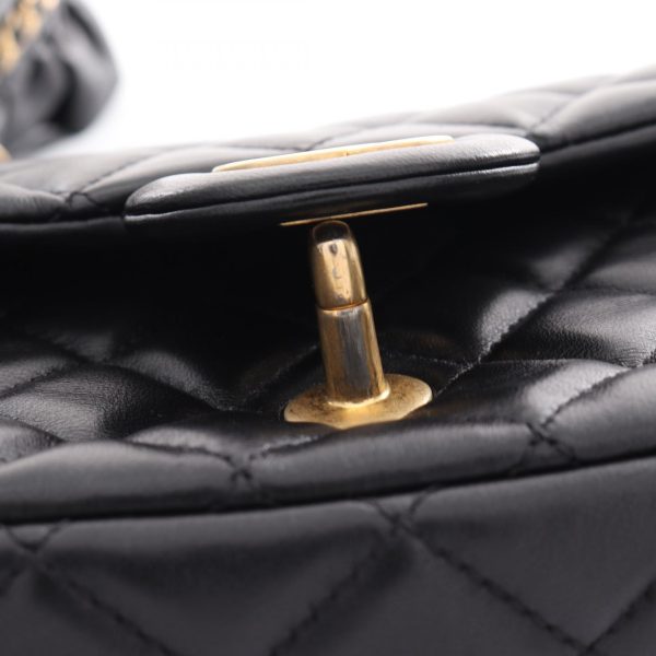 2120100004994 8 Chanel Matelasse Shoulder Bag Lambskin Black