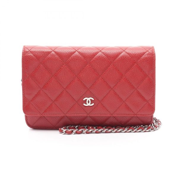 2120700029472 1 Chanel Matelasse Shoulder Bag Caviar Skin Red