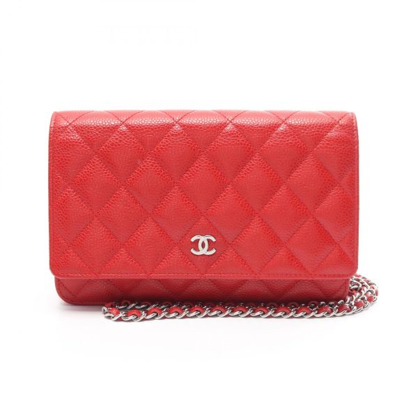 2120700036937 1 Chanel Matelasse Shoulder Bag Caviar Skin Red