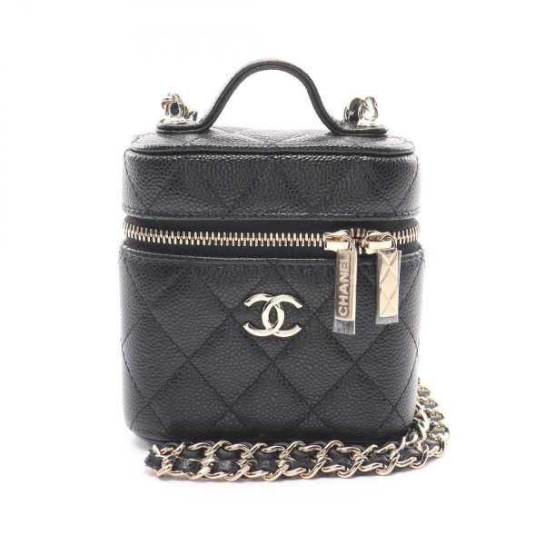 2120700039761 1 Chanel Matelasse Small Vanity Shoulder Bag Black